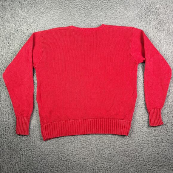 Vintage Polo Ralph Lauren Sweater Womens L Red Crew Neck Knit Pullover - Picture 5 of 9